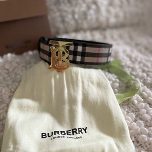 Burberry Monogram Motif Vintage Check E-Canvas  Belt sz L